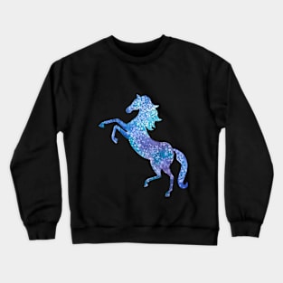 Majestic blue horse - surrealist painting Crewneck Sweatshirt